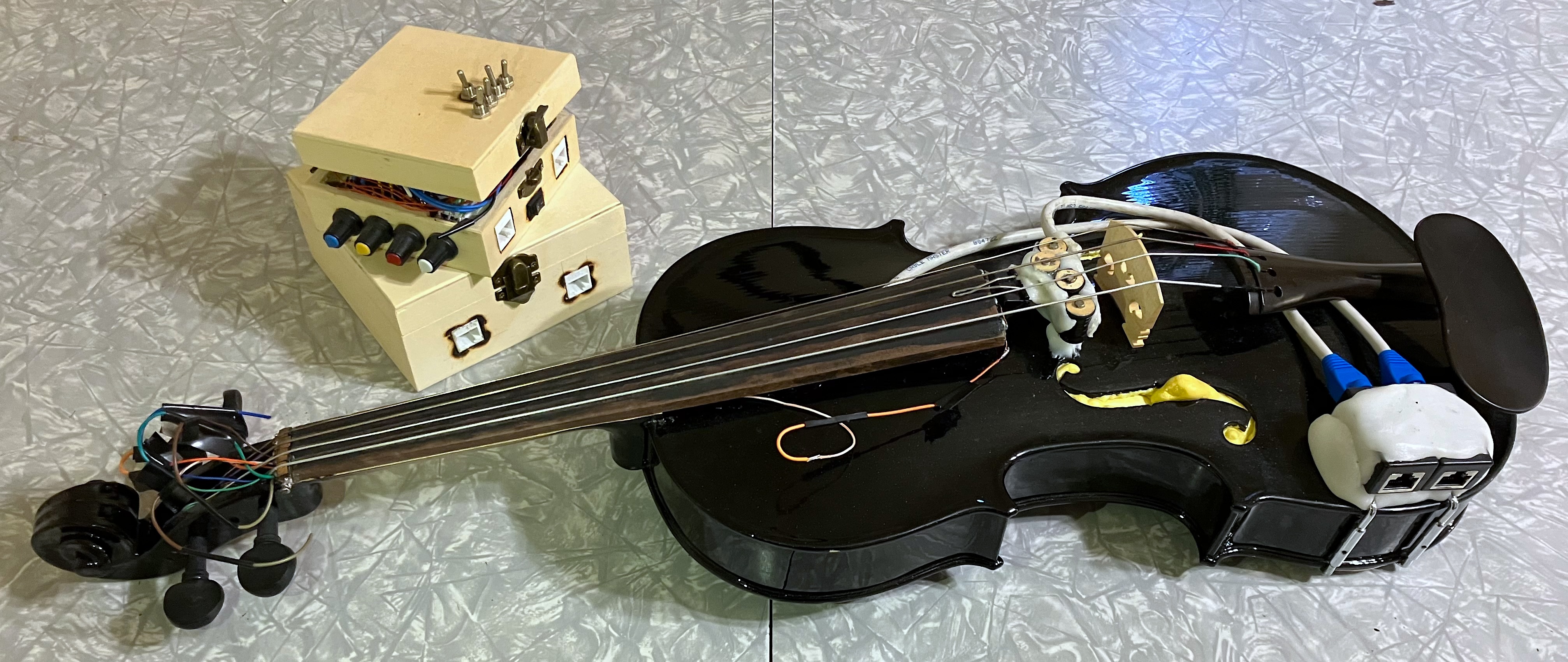 EV 1 with external boxes housing a quad preamp & Arduino Mega for ADC