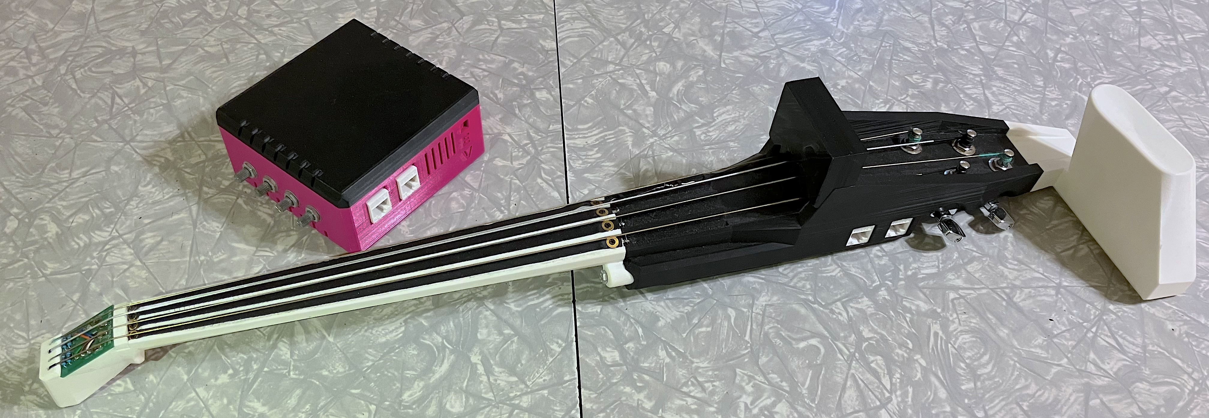 EV 2.5 with external box housing a quad preamp & Bela single board computer for ADC