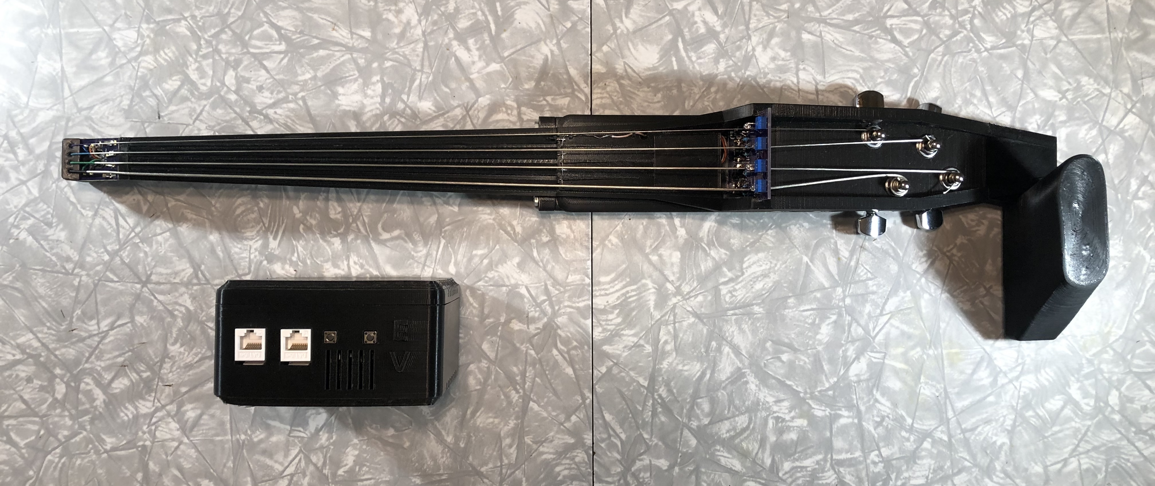 EV 2 with external box housing a quad preamp & Bela single board computer for ADC